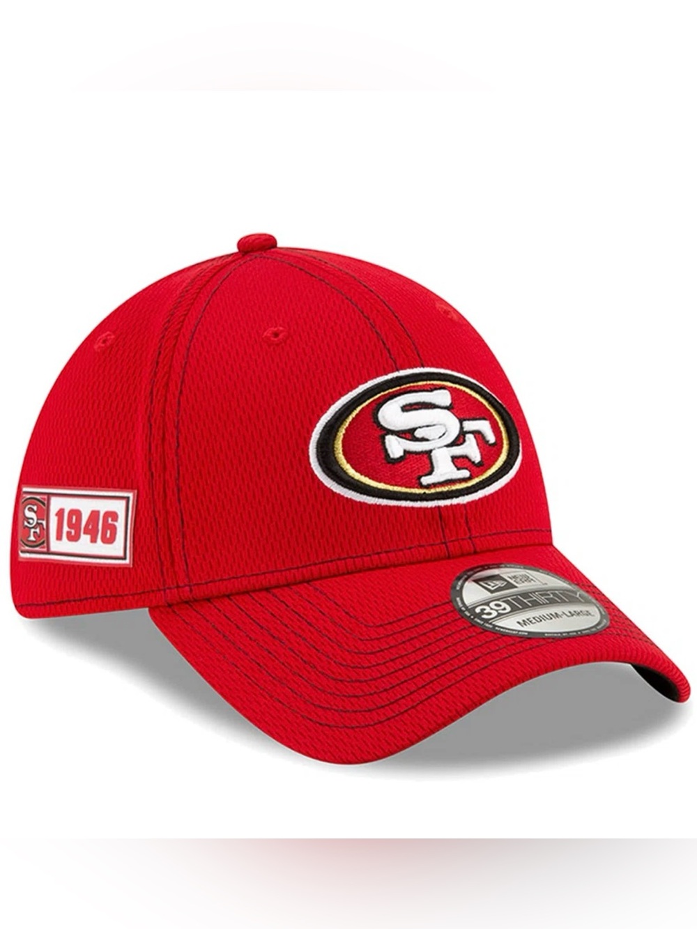 Men's New Era Scarlet San Francisco 49ers 2019 NFL Sideline Road Official 39THIR